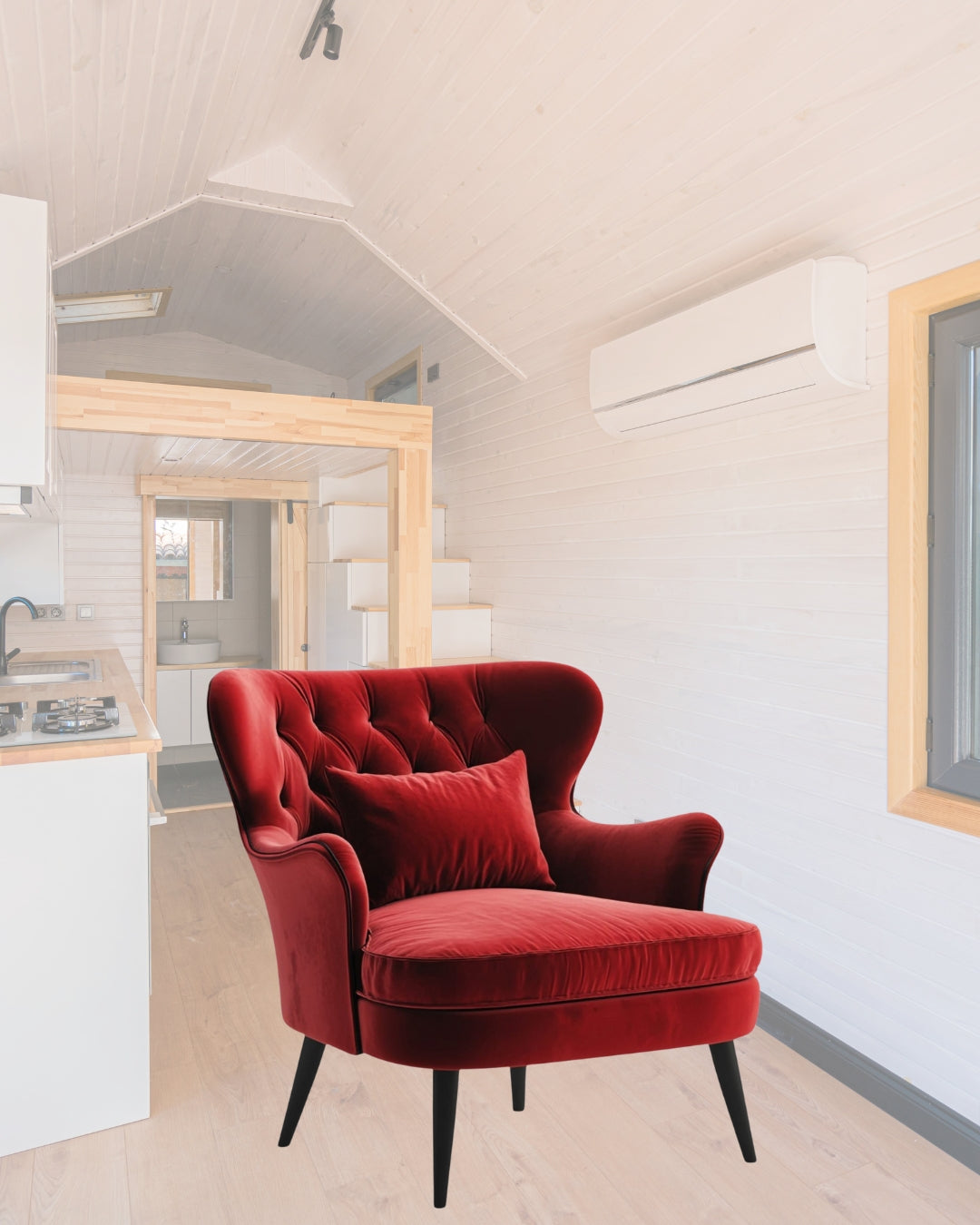 Velvet Wingback Accent Chair