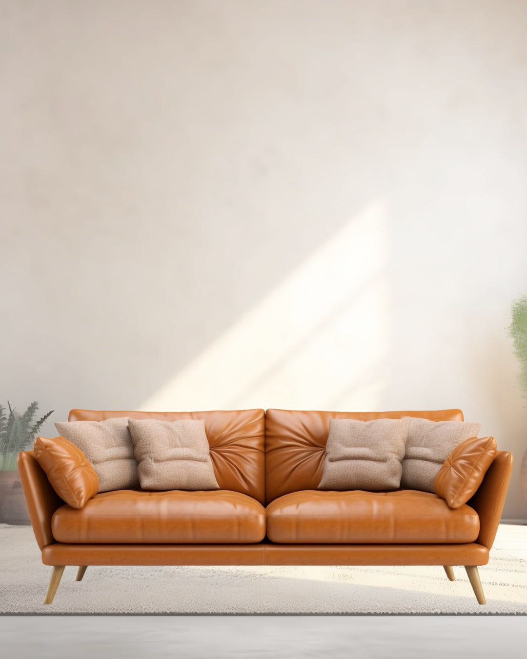 Modern Leather 3-Seater Sofa