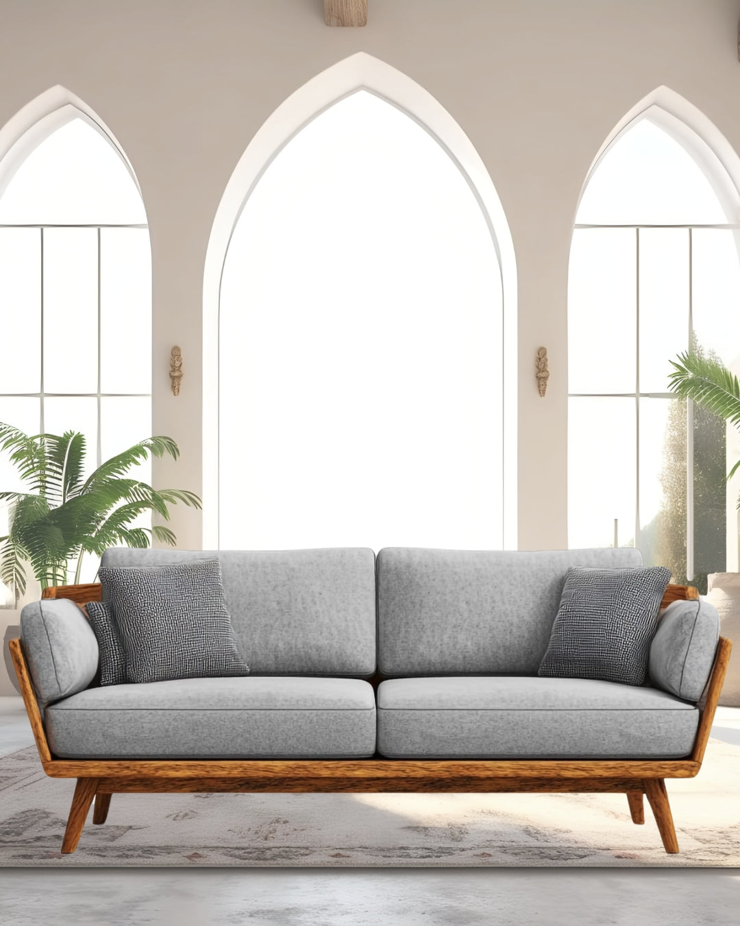 Mid Century Modern Fabric Sofa