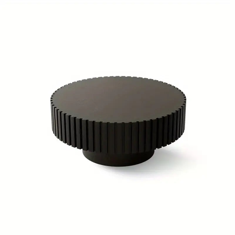 Wannacart Round Coffee Table Handcrafted Relief Sturdy Pedestal Wooden Olive Shaped Tea Table for Living Room