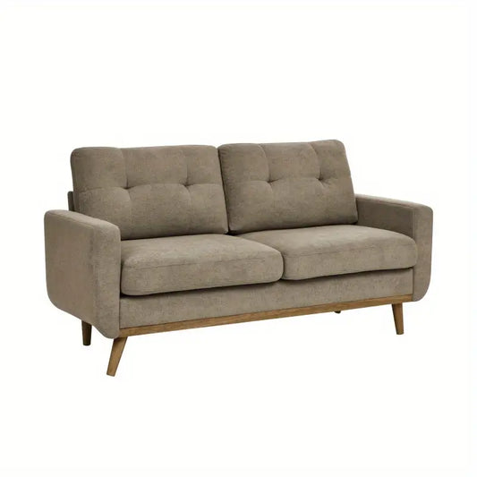 Modern 2-Seater Fabric Sofa – Beige