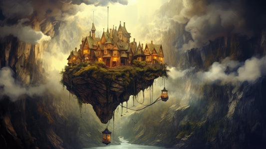 "Floating Castle - Dreamscape Fantasy Wall Art"