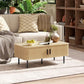 Wannacart Nordic Minimal Coffee Table – Sleek Oak Finish with Storage Cabinet