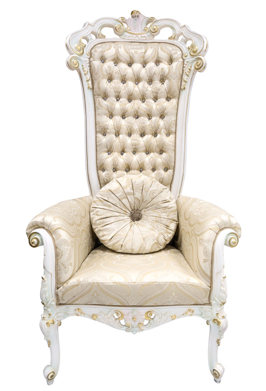 Premium Handcrafted Teak Wood Royal Throne Chair – Victorian Design