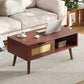 Wannacart  Coffee Table With 1 Drawer And Open Storage Shelves, Modern Sofa Side Table End Table, Wood Small Sofa Table Beside Table For Living Room