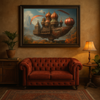 Vintage Airship Castle - Handcrafted Wood Artwork