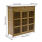 Vintage  Wooden Shoe Cabinet with Slatted Doors – 3-Door Storage Rack (99×33×98 cm)