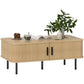 Wannacart Nordic Minimal Coffee Table – Sleek Oak Finish with Storage Cabinet