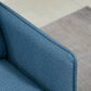 Compact 2-Seater Modern Blue Fabric Sofa with Cushioned Backrest & Gold