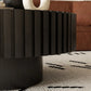 Wannacart Round Coffee Table Handcrafted Relief Sturdy Pedestal Wooden Olive Shaped Tea Table for Living Room