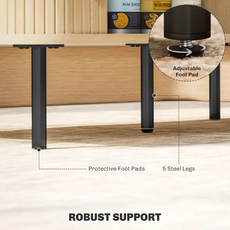 Wannacart Nordic Minimal Coffee Table – Sleek Oak Finish with Storage Cabinet