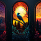 Mystic Raven Sunset - 3 Panel Wooden Wall Art for Home, Office & Hotel Decor (Vastu