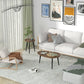 Wannacart Modern Industrial 2-Tier Coffee Table Set with Black Metal Legs, Living Room & Kitchen Storage, Condo-Friendly