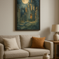 "Moonlit Ruins - Mystical Nightscape Wall Art"
