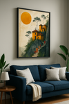 Golden Horizon - Minimalist Monastery Wall Art