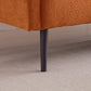Modern Terracotta Bouclé Fabric 2-Seater Sofa with Rolled Armrests & Round Cushions